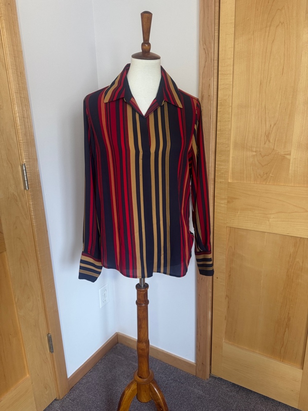 Tommy Hilfiger Striped Blouse - Red, Navy & Mustard